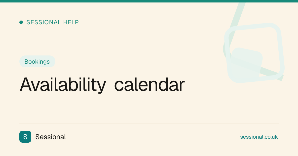 Availability calendar | Sessional